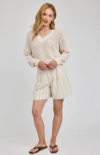 Pull en Maille Col en V Jensen Linen Gentle Fawn