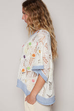 Pull en Tricot Petite Fleur Blanc