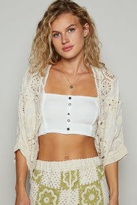 Cardigan Crochet Naturel