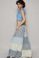 Pantalon Jupe Jeans Denim Bohème