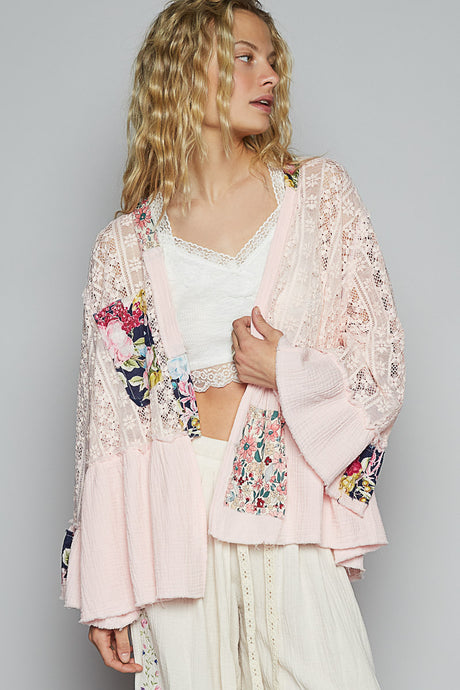 Cardigan Dentelle Broderie Romantique Pétale
