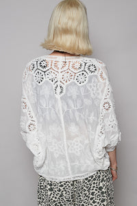Cardigan Crochet Blanc
