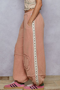 Pantalon Aladin Coton Rose Flamant
