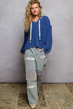 Hoodie en Tricot Doux Bleu