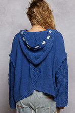 Hoodie en Tricot Doux Bleu