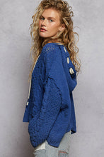 Hoodie en Tricot Doux Bleu
