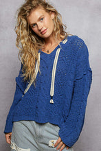 Hoodie en Tricot Doux Bleu