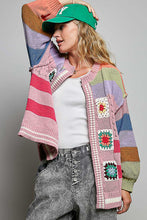 Cardigan Maille Multi Rose