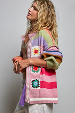 Cardigan Maille Multi Rose