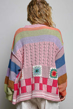 Cardigan Maille Multi Rose
