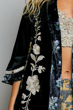 Cardigan Velours Noir Boho
