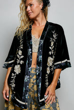 Cardigan Velours Noir Boho