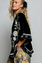 Cardigan Velours Noir Boho