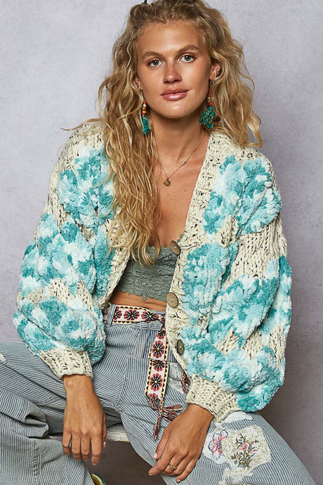 Cardigan Crochet Aqua