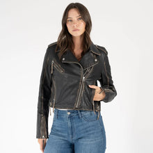 Veste en Cuir Sharon Noir