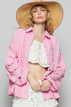 Blouse Manche Ample Dentelle Rose