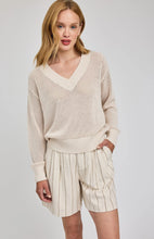 Pull en Maille Col en V Jensen Linen Gentle Fawn