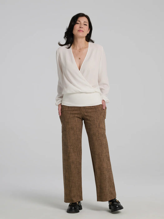 Blouse Camille Colle en V Blanc de Kollontai