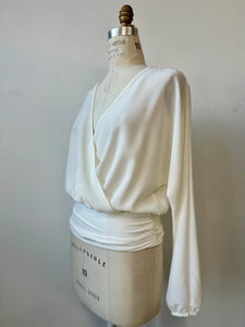 Blouse Camille Colle en V Blanc de Kollontai
