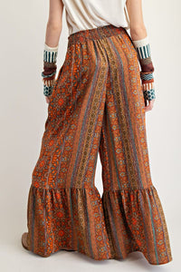 Pantalon Jambe Large à Volants Chiki