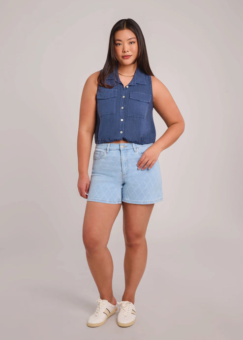 BLOUSE SANS MANCHE SOL LIN  / NAVY de YOGA JEANS