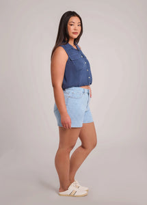 BLOUSE SANS MANCHE SOL LIN  / NAVY de YOGA JEANS