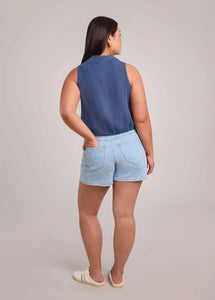 BLOUSE SANS MANCHE SOL LIN  / NAVY de YOGA JEANS
