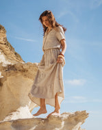 JUPE LONGUE EN LIN / LUCIA Beige de YOGA JEANS