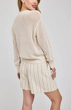 Pull en Maille Col en V Jensen Linen Gentle Fawn