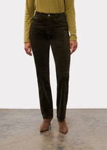 Pantalon Suzanne à jambe droite en velours côtelé, Vert