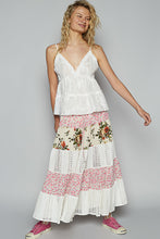 Jupe Longue Floral Fraise Patch