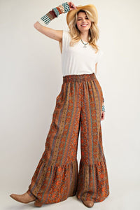 Pantalon Jambe Large à Volants Chiki