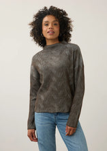 Chandail col cheminée olive/bleu pâle FDJ