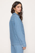 Veste Denim Rayure Bleu