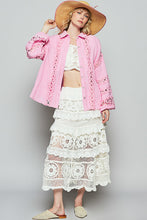 Blouse Manche Ample Dentelle Rose