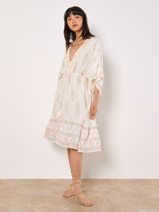 Robe Courte Scintillante Blanc