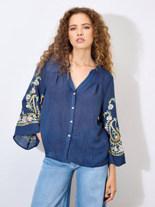 Blouse Imprimé Floral Navy