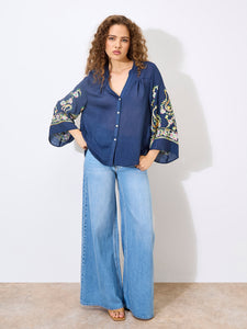Blouse Imprimé Floral Navy