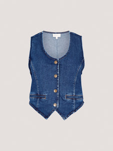 Veste Gilet de Denim Bleu