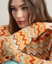Pull à Maille Rayure Orange