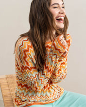 Pull à Maille Rayure Orange