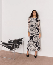 PERSEPHONE MESH MAXI DRESS - BLACK & WHITE FLORAL MINKPINK