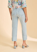 Jean Olivia cheville large a revers, bleu Ciel FDJ