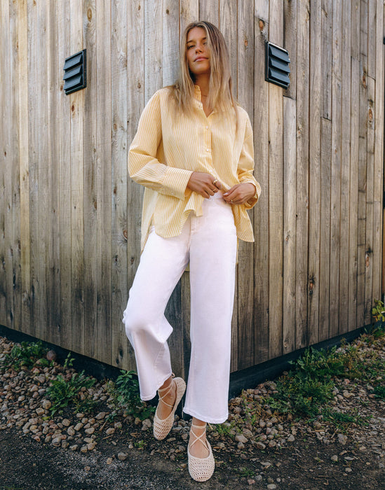 LILY WIDE JEANS / CRISP WIND BLANC