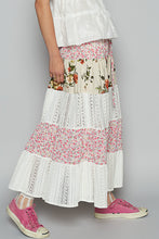 Jupe Longue Floral Fraise Patch