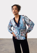 Top Col en V Velouté Indigo FDJ