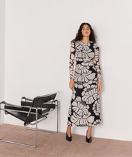 PERSEPHONE MESH MAXI DRESS - BLACK & WHITE FLORAL MINKPINK