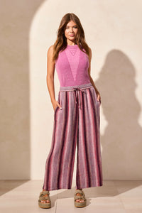 Pantalon Fluide Rayure Lin