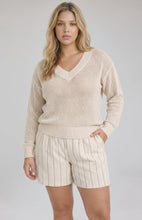 Pull en Maille Col en V Jensen Linen Gentle Fawn
