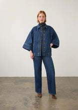 Veste en jean à manches kimono, délavage foncé FDJ